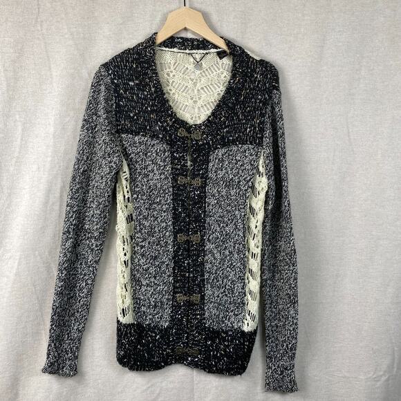 Vintage BKE Womens Cardigan Sweater Medium Open Knit Distressed Grunge Witchy - Picture 1 of 10